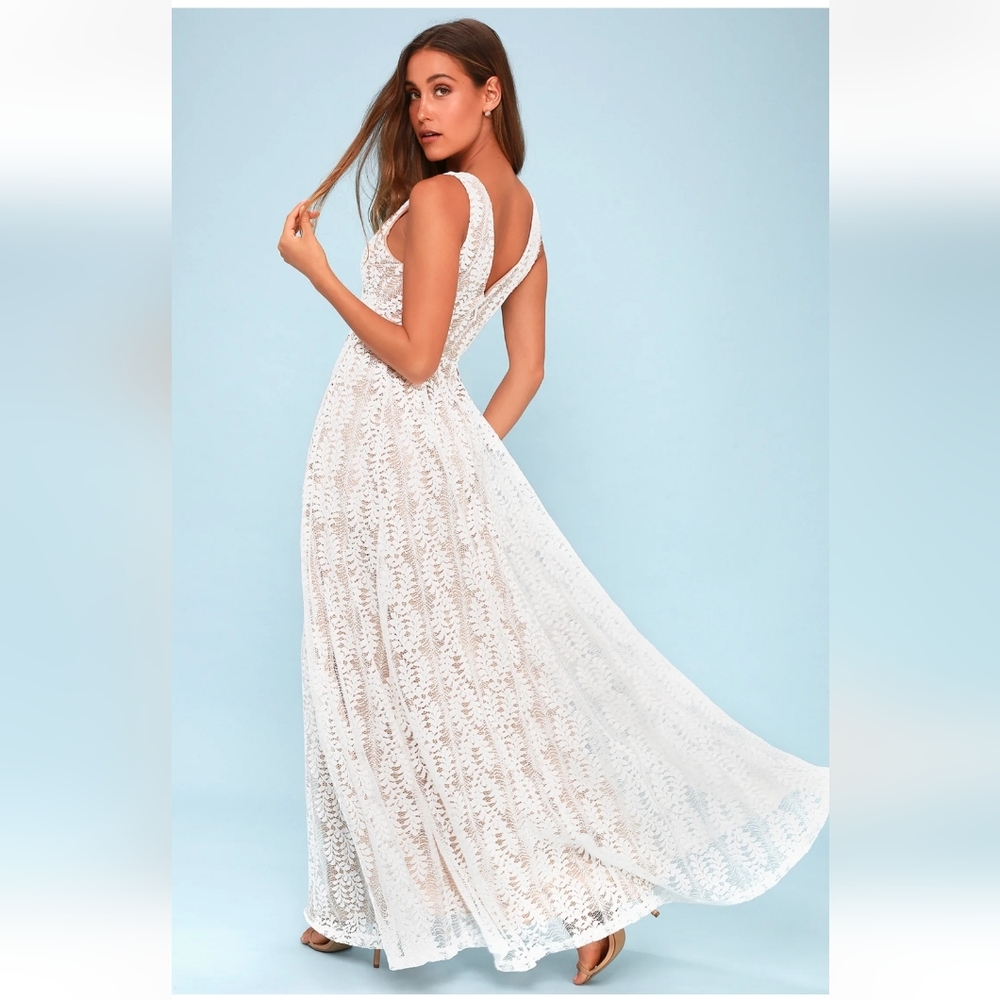 Lulus White Lace Maxi